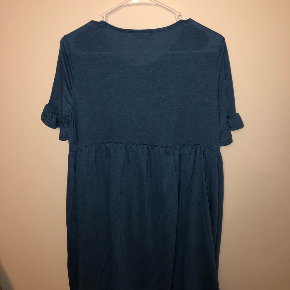 Blue Ruffled Babydoll Dress - Picture 2 of 3